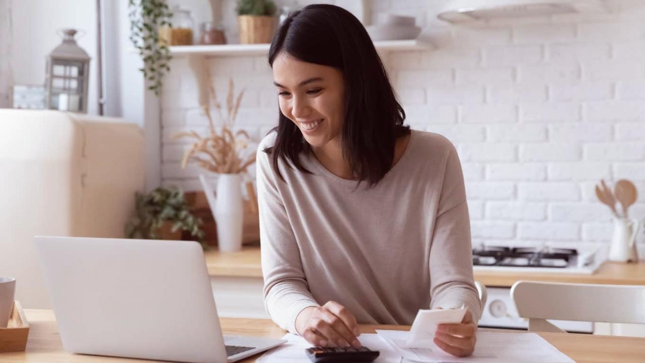 Educational workspace with budget planning materials
